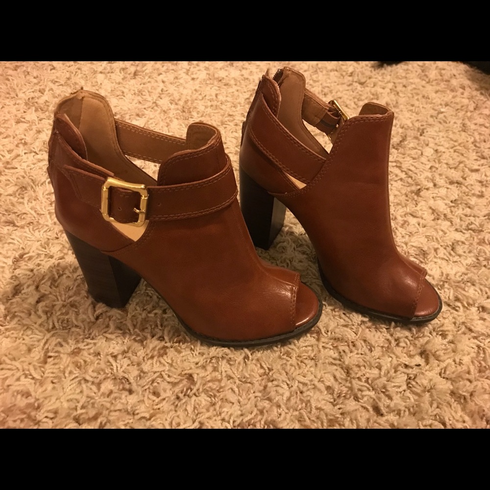 Brand New Peep Toe Booties: size 5